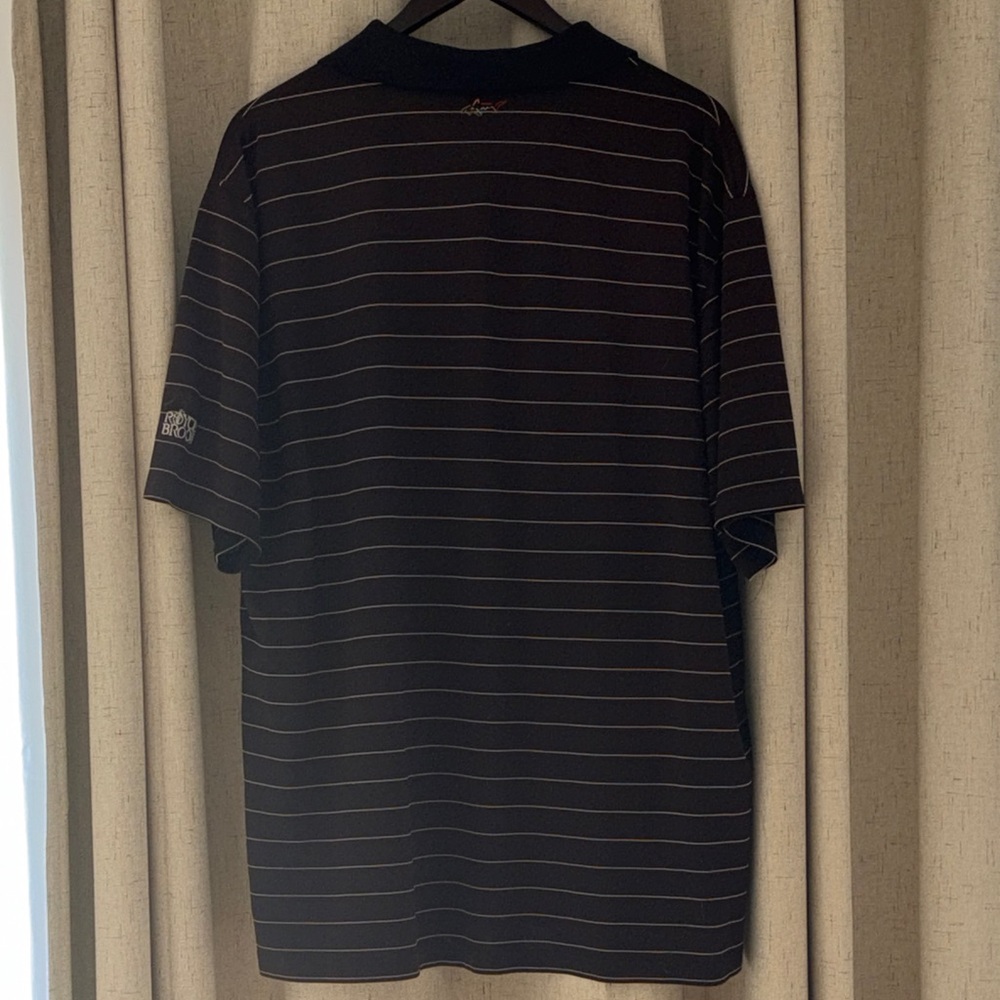 Greg Norman Collection Dark Polo with Subtle Stripes - Picture 7 of 8